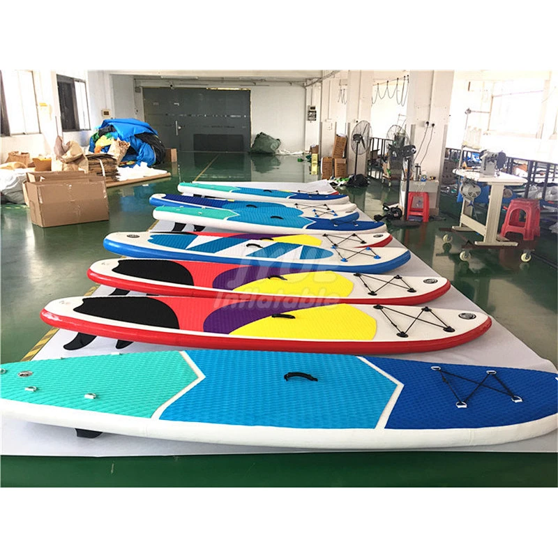 OEM ISUP Drop Stitch Inflatable Bamboo Stand Up Paddle Board Wholesale Clear Window Double Layer Yoga Fishing Aeeseeories