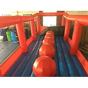 Commercial Inflatable Jumping Big Ball Wipeout Challenge Game Inflatable Wipeout Jumping Baller