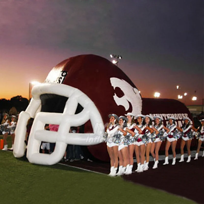 Portable Inflatable Football Tunnel With Helmet,Inflatable Football Helmet Tunnel For Sale