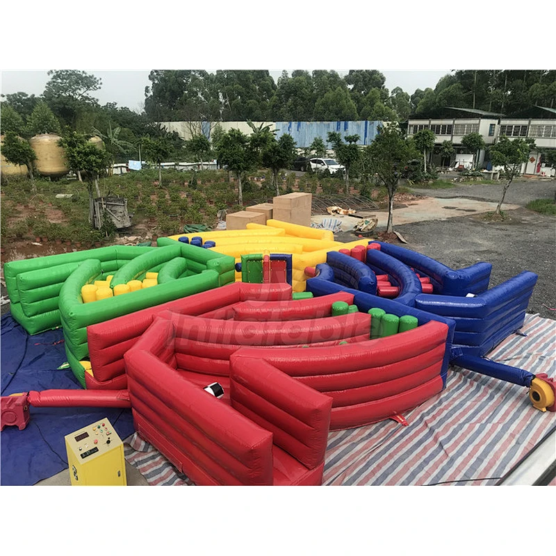 Crazy 4 Player Inflatable Dizzy X Obstacle Course Inflatable Dizzy Meltdown Wipeout Interactive Game