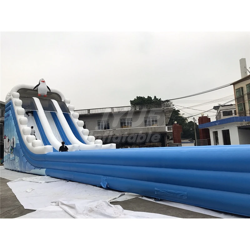 Commercial Outdoor Largest Penguin Inflatable Water Slide For Kids And Adults