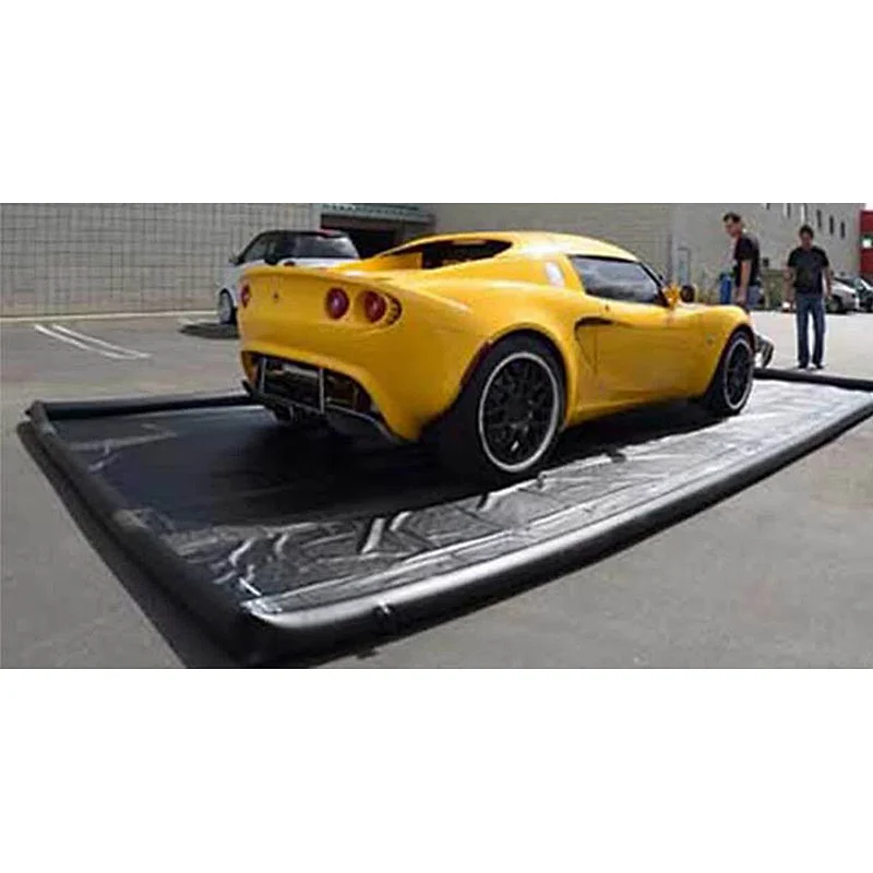 PVC Portable Airtight Cleaning Inflatable Car Wash Mat, Inflatable Car Water Collector Containment Mat