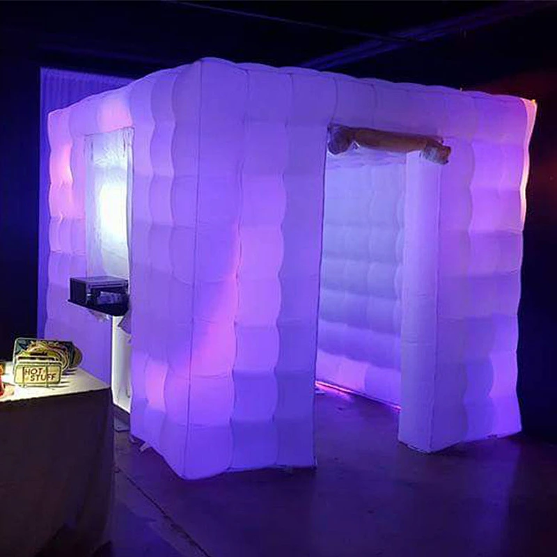 Bright Lighting LED Inflatable Photo Booth Enclosure For Outdoor Trade Props