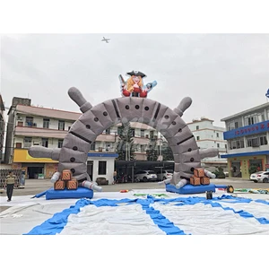 Pirate Ship Advertising Archway Inflatable Finish Line Arch Price With Air Blower For Inflatable Arch