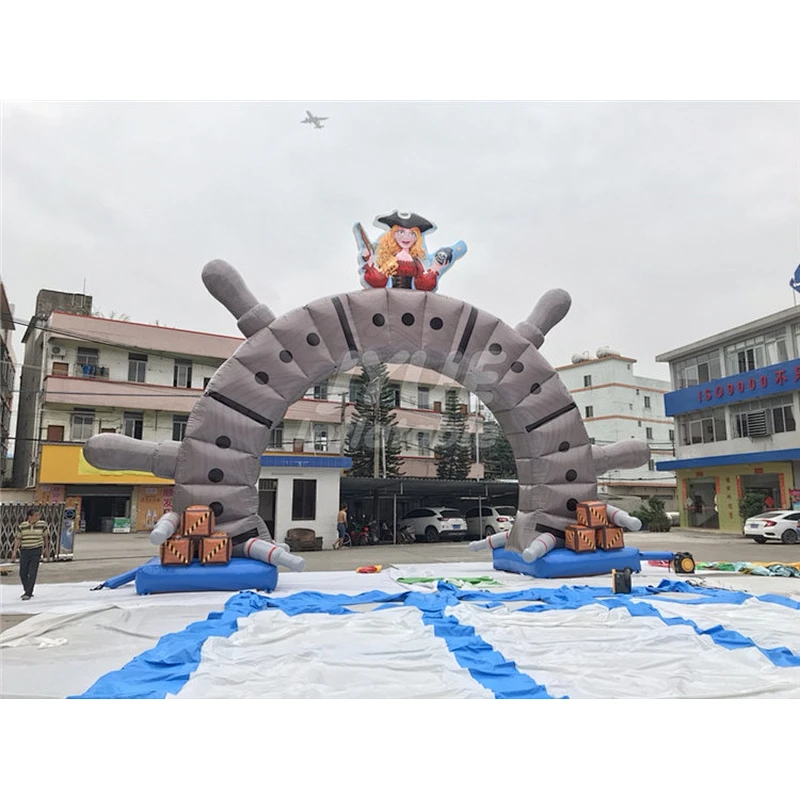 Pirate Ship Advertising Archway Inflatable Finish Line Arch Price With Air Blower For Inflatable Arch