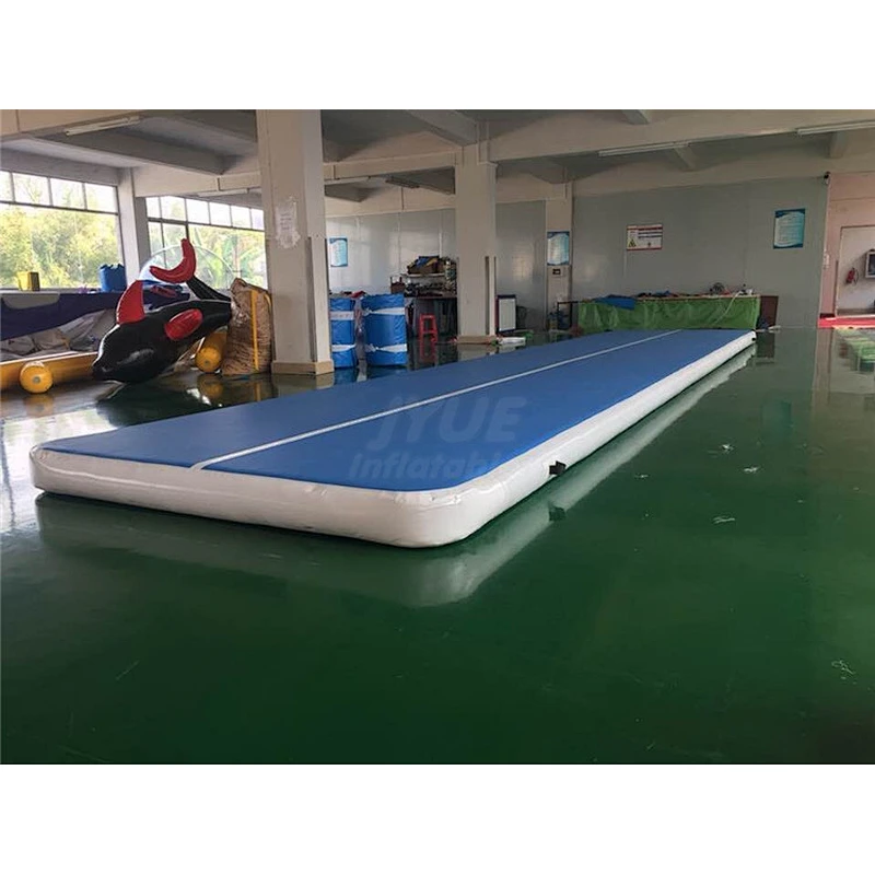 Factory Price Hand Made 3m 4m 5m 6m 8m 10m Water Floating Inflatable Gym Mat Blue Air Track Gymnastics With Air Pump For Sale