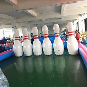 Outdoor Inflatable Bowling Pins With Zorb Ball For Inflatable Human Bowling Game Set