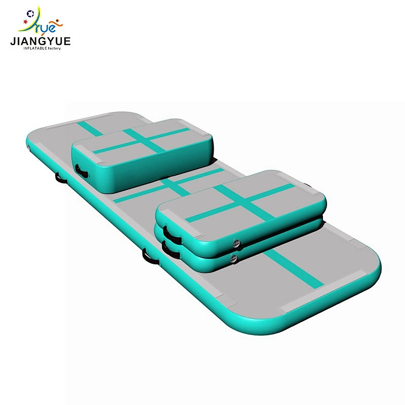 AirTrack Aqua Mint Green Whole Set Air Board Block Roll Inflatable Gymnastics Tumbling Training Air Track Home Edition Set