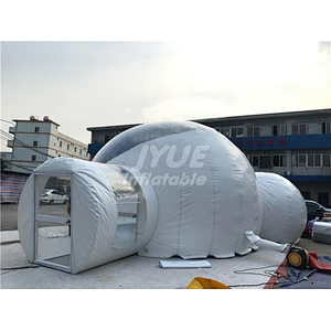 3m Dome Camping Transparent Inflatable Bubble Tent Outdoor With 2 Tunnels