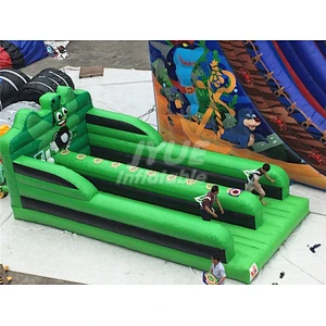 Adult And Children Outdoor Sport Games Commercial Used Runway Two Lane Inflatable Bungee Run With IPS System
