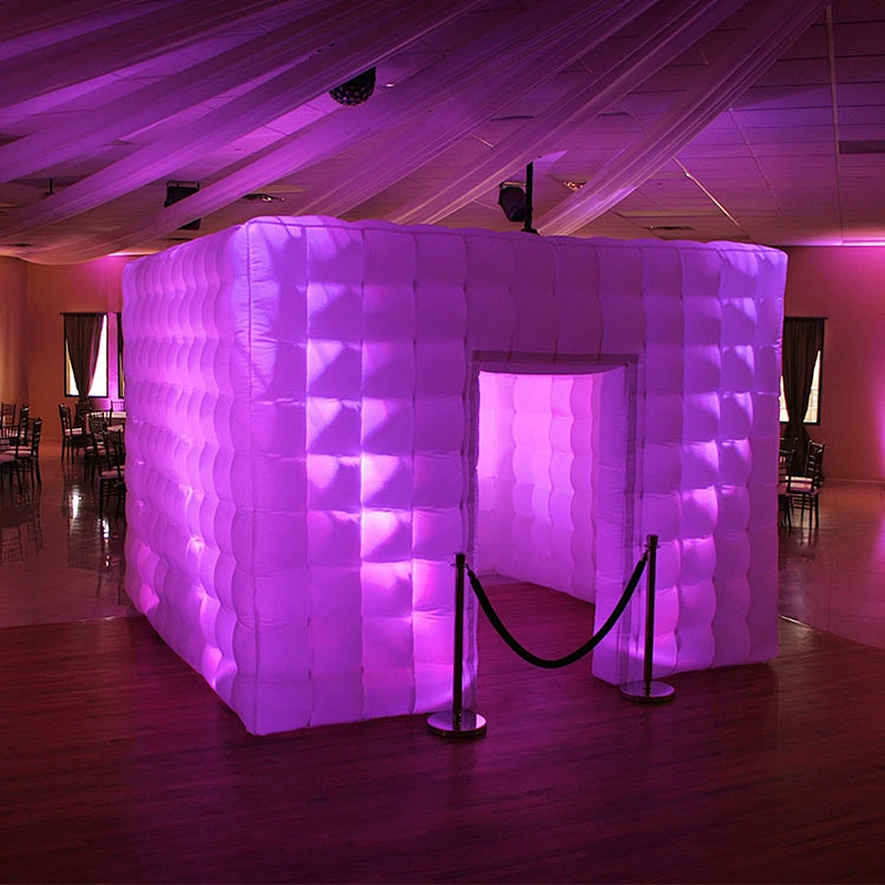 Bright Lighting LED Inflatable Photo Booth Enclosure For Outdoor Trade Props