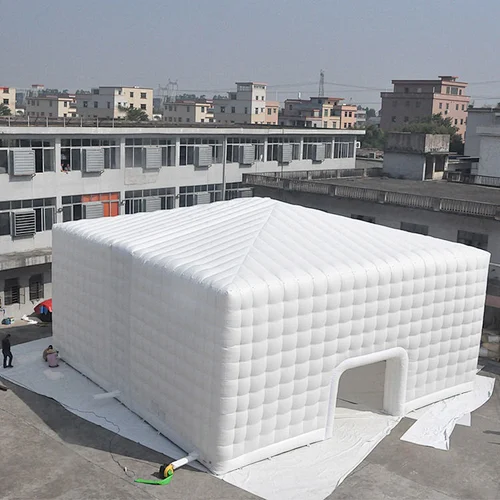 Custom Logo Waterproof White Wedding Party Event Inflatable Air Cube Tent For Outdoor Activity