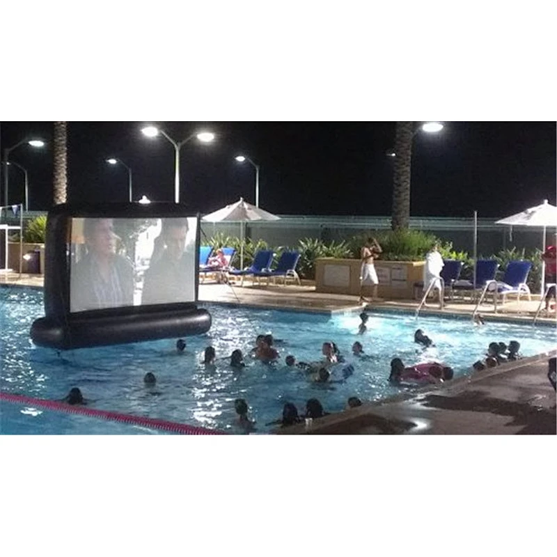 Outdoor Air Sealed Inflatable Floating Movie Screen For Swimming Pool