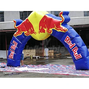 Competitive Price Advertising Welcome Red Bull Inflatable Arch For Sale