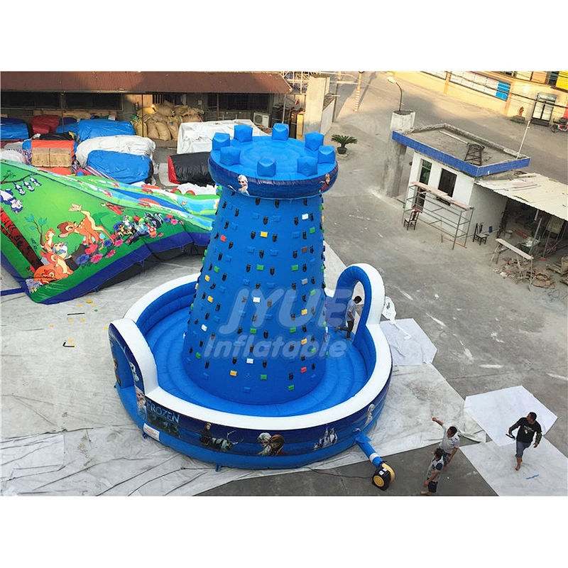 Giant Inflatable Volcano Rock Climbing Wall , Inflatable Climbing Mountain For Sale 9M