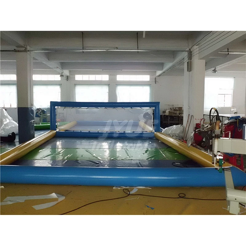 Outdoor Aqua Floating Inflatable Volleyball Field, Inflatable Water Beach Volleyball Court Float Game Rental