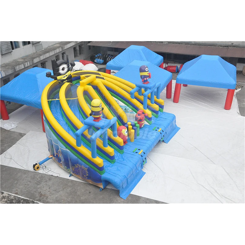 Minions Them Pool Water Slide Inflatable , Water Slide For Swimming Pool Inflatable