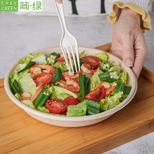 Easy Green Natural Pulp 32oz Round Take Away Biodegradable Container Salad Bowl