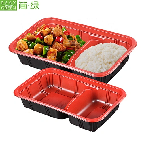 Easy Green Disposable Microwave PP Plastic Compartment Food Container Dinner Plates Bento Box Lunch