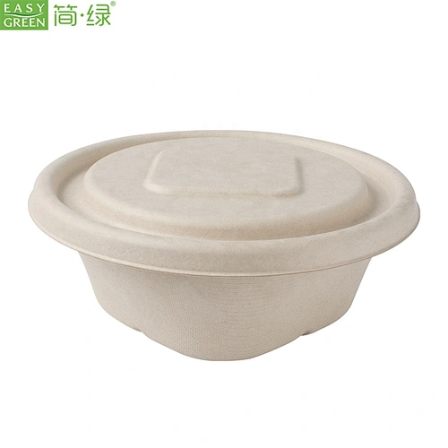 Disposable Biodegradable Restaurant-Grade 26 Oz Microwave Compostable Wheatstraw Paper Ice Cream Chili or Soup Bowl