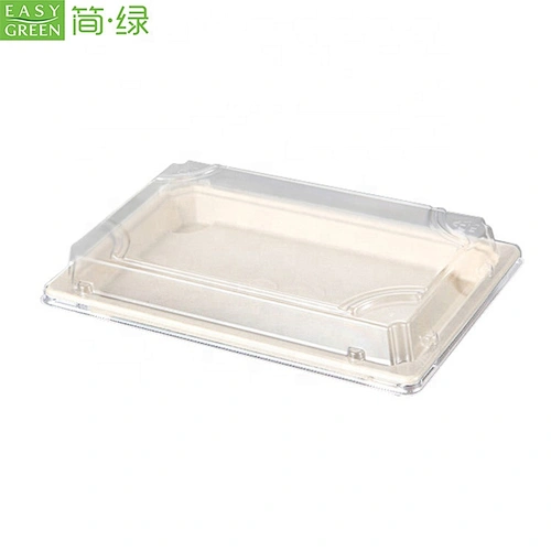 Easy Green Biodegradable Sugarcane Fiber Bagasse Pulp Products Sushi Tray For Food