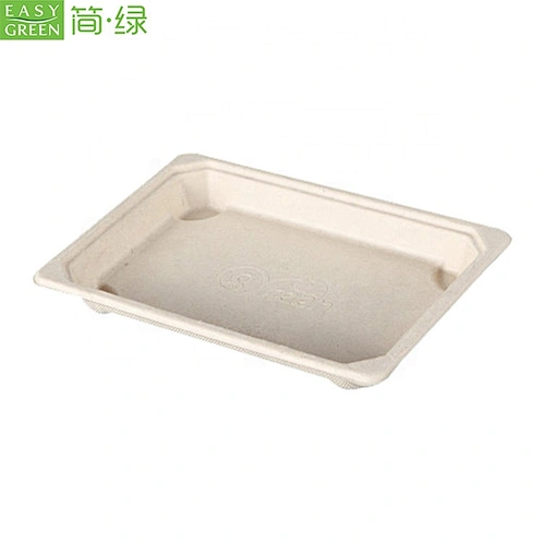 Biodegradable bagasse disposable sushi tray container