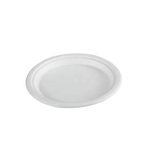Easy Green Biodegradable Sugarcane Bagasse 7" Round Disposable Tableware Plates