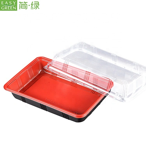 Easy Green heatable rectangle disposable food container eco lunch box with lid