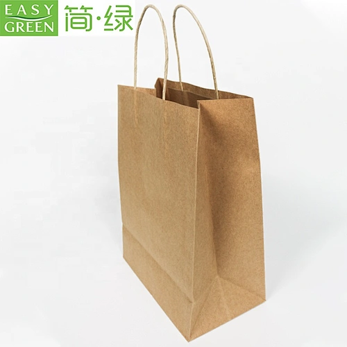 Take away kraft paper shopping custom paper bag with logo