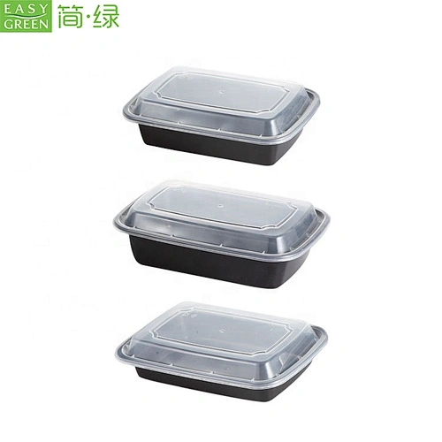 Easy Green disposable plastic pp microwave safe black food container
