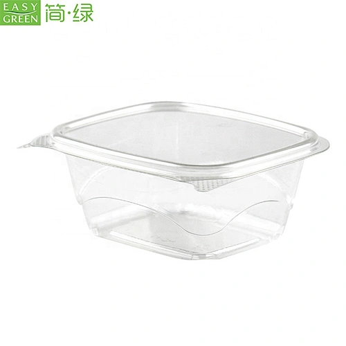 Easy Green Biodegradable PLA Plastic Clear Salad Food Tray With Lids