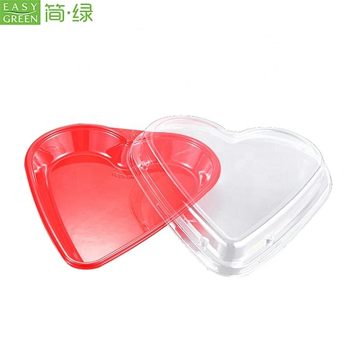 Easy Green creative disposable takeaway  love-shaped cake sushi tray food container