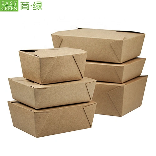 Easy Green Biodegradable Compostable food packaging container paper box for take away food