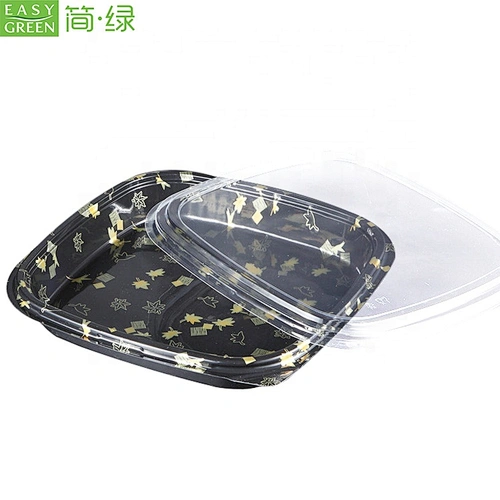 Easy Green Disposable Sushi Party Food/Fruit Environmental Package Container Cheap Square Plastic Plates