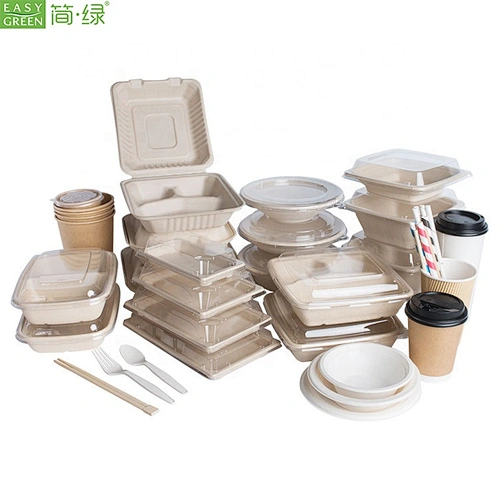 Easy Green Free Sample Eco-friendly Disposable Biodegradable Compostable Products Bagasse Dinnerware Set