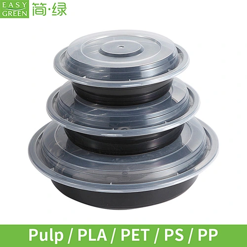 Easy Green Disposable microwave recyclable lunch food takeaway box with anti-fog lid