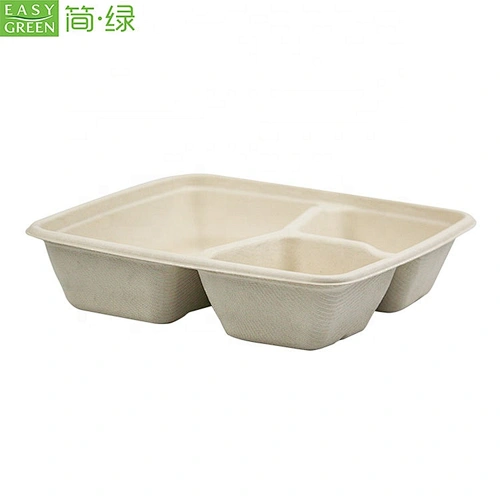 Easy Green disposable custom bagasse compostable togo box biodegradable take away meal box for hot food