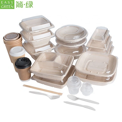 Easy Green Hot Sale Free Sample Eco-friendly Biodegradable Disposable Bagasse Dinnerware Set