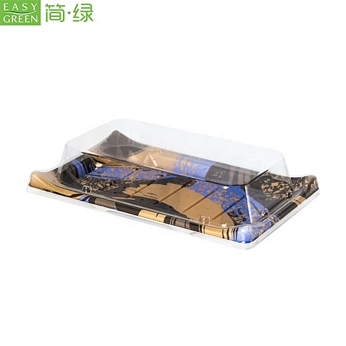 Disposable hot sale plastic take away printing sushi tray for biodegradable food packaging