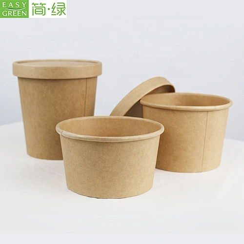 Disposable takeaway 26oz kraft paper round food packaging