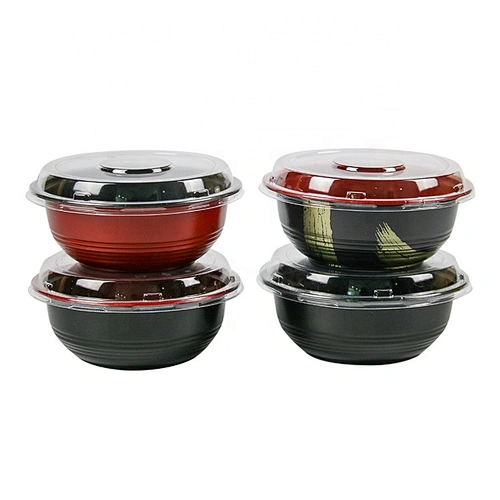 Easy Green Japanese Packaging Round Disposable Soup Salad Food Container Plastic Microwave Safe PP Bowl/Box With Lid