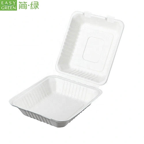 Lunch Box Biodegradable Bagasse Food Container Plant Based Sugarcane