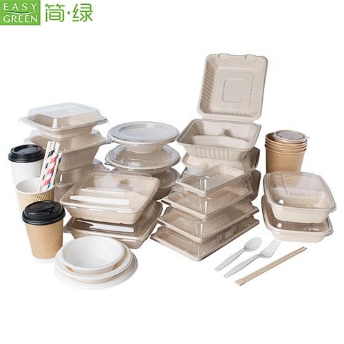Easy Green Hot Sale Eco-friendly Biodegradable Disposable Bagasse Dinnerware Set