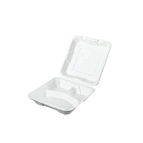 Easy Green Biodegradable 8-Inch Natural Paper Lunch Biodegradable Food Trays