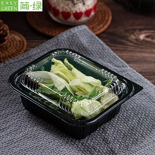 Easy Green microwavable black plastic takeaway to-go food container