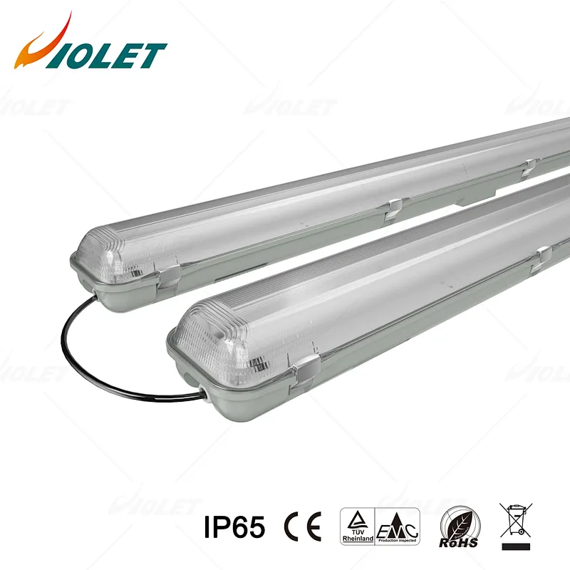 IP65 Waterproof Linear Light Transparent Cover 47W/52W 1200MM/1500MM Single Twin LED Tube Lighting Fixtures