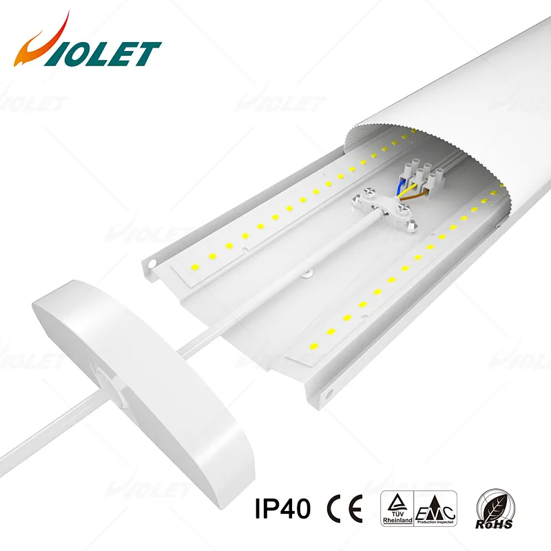IP40 LED Linear Batten Light for Meeting Room 3 End Wiring Easy to Install