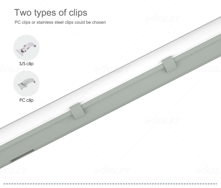 batten led light with clips