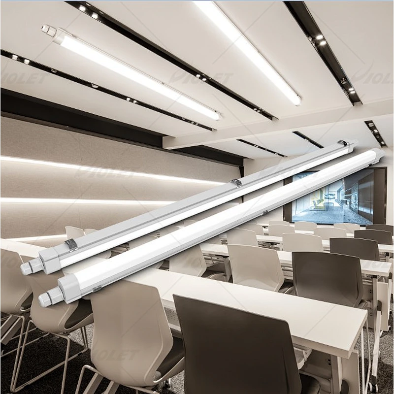 Tri Proof Linear Batten LED Light Straight Tube Fit for Meeting Room IP65 IK08