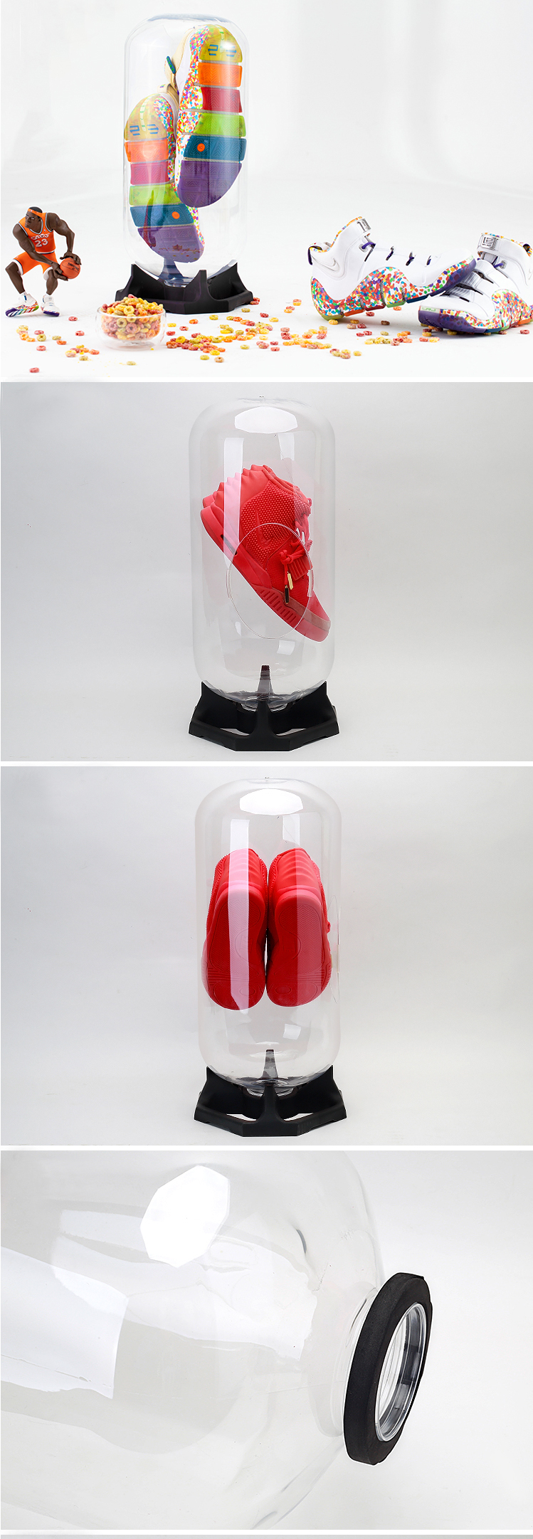 Modern high transparent shoe capsule shoe display storage manufacture